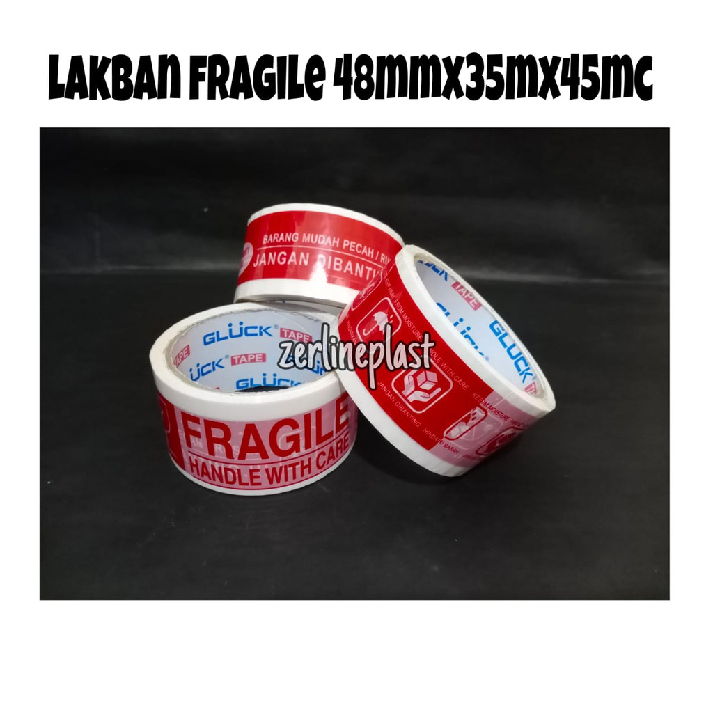 Lakban Fragile Putih GLUCK Tape 48 Yard