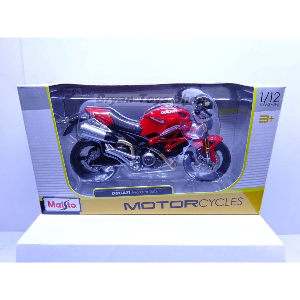 Maisto 1:12 Motorcycles Ducati Monster 696 Merah