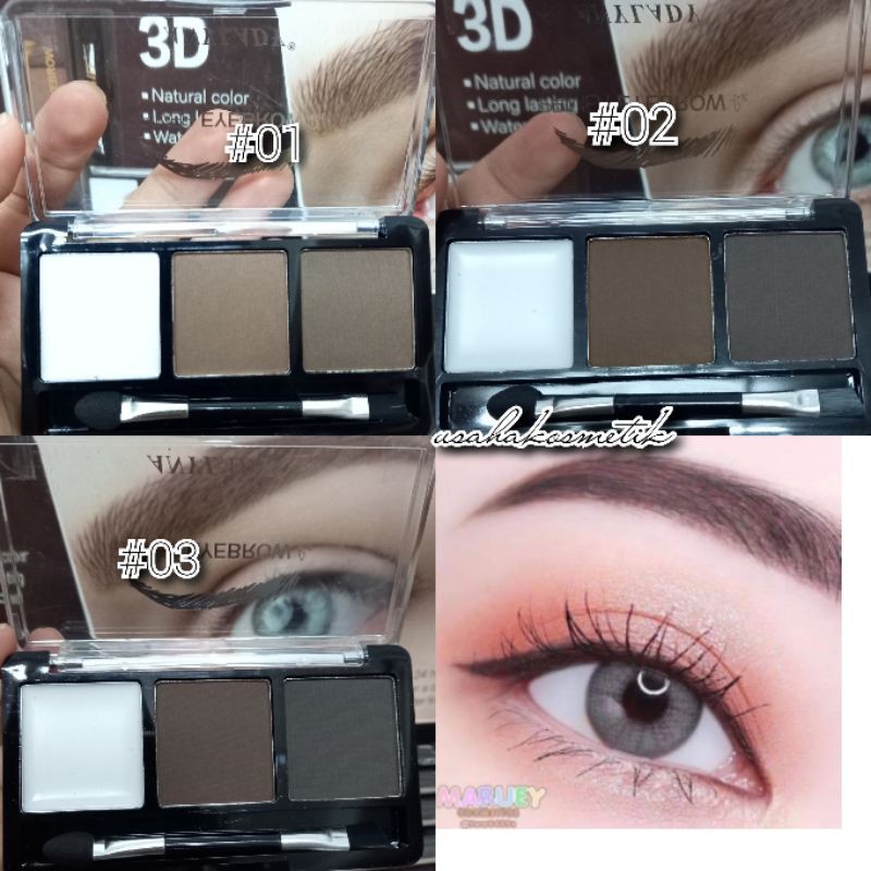 PROMO ECER PRIMER EYEBROW 3D 3WARNA NATURAL SET APLIKATOR NO.809 | 954