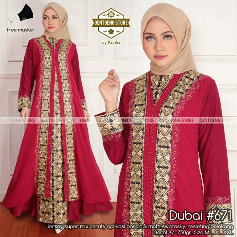 abaya WARNA turkey ORIGINAL dubai 671 mewah cantik elegan