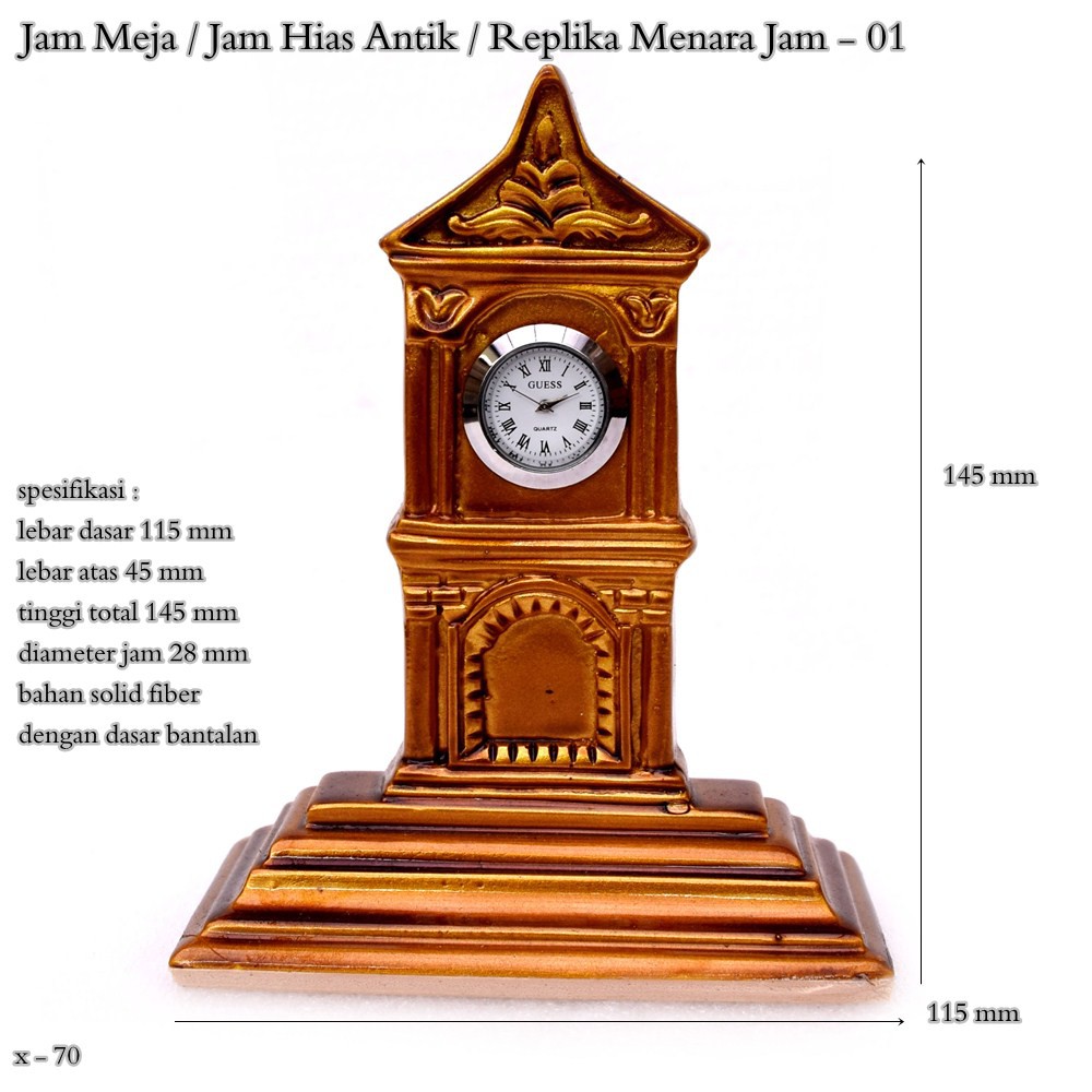 Pajangan Miniatur / Jam Meja / Jam Hias Antik / Replika Menara Jam / Jam Mini – 01