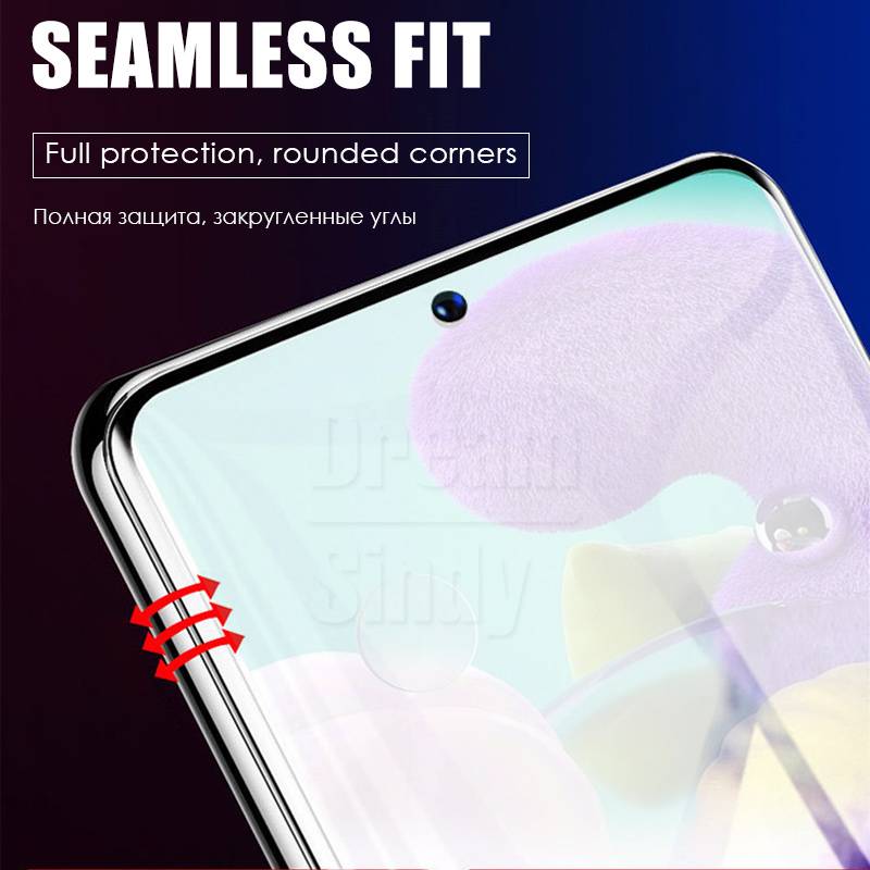 2Pcs Full Cover Screen Protector For Samsung Galaxy S7 Edge S8 S9 S10 S20 Plus Screen Protector For Samsung Note 8 9 10 Anti Blue-ray not glass