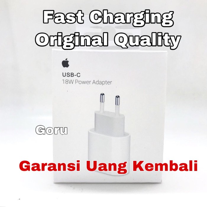 Adaptor 18 W fast Charging USB C iphone X Xr Xs 11 pro Max Pr   omax 7 8