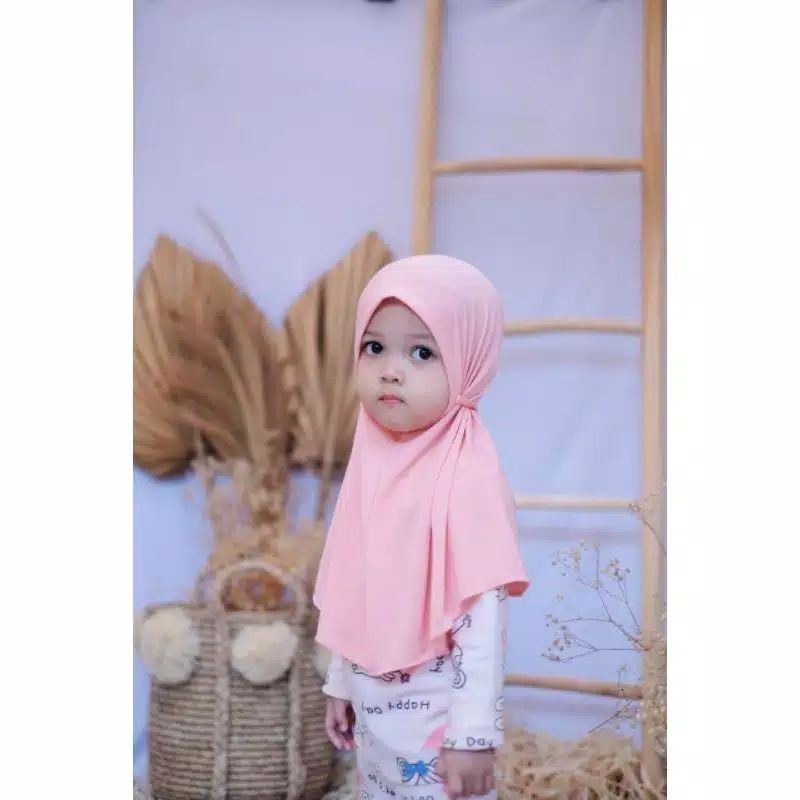 Jilbab Anak Bergo Instan 0-3 Tahun Jersey Ballon Premium |Hijab Bayi Tk Lucu |Kerudung Sekolah Baby Sd Perempuan Newborn