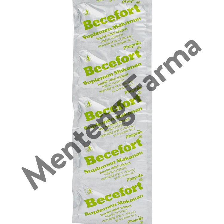 Becefort 10 Tablet - Kombinasi Vitamin C 500 mg, B kompleks, dan E