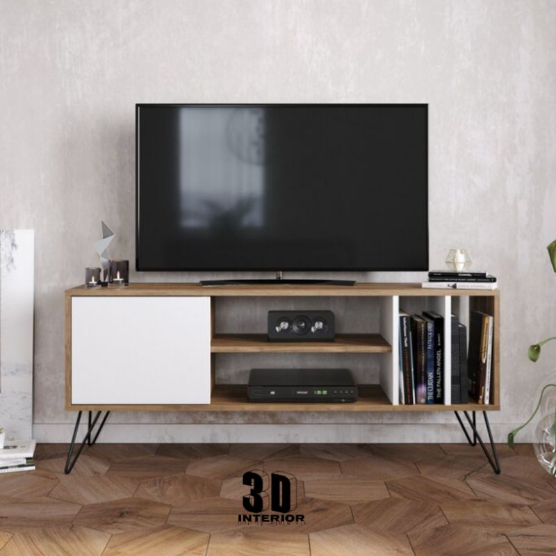 Meja TV Modern Dengan Kaki Besi | Rak TV | Bufet TV