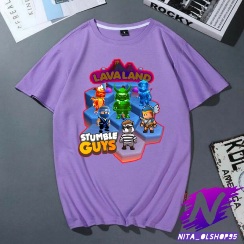 lava land baju kaos anak stumble guys map lava land