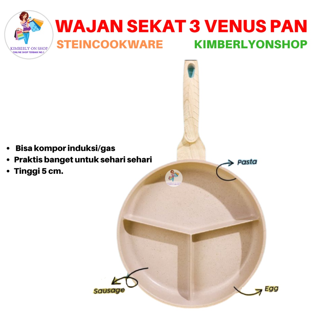 Wajan 3 Sekat Venus Pan Panci 28 cm Stein Cookware