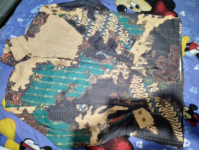 Kemeja Batik Pria Lengan Panjang Size M L Xl Xxl  Bswart Batik Hrb026 Kenongo Hem Panjang Padi