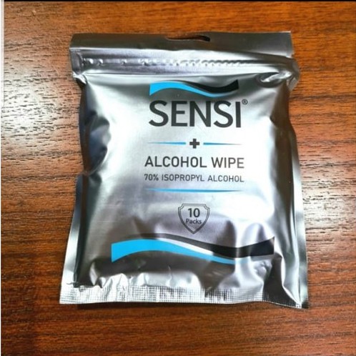 Sensi Alcohol Wipes 70% Isopropyl Alcohol / Tisu Basah Alkohol isi 10