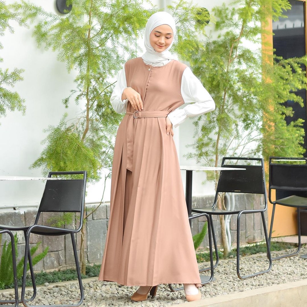 GAMIS  HAIFFA DAIFFA original annasya  ITYCREPE Outfit Muslim kuliah Hangout Terbaru CASUAL kerja trendy pastel