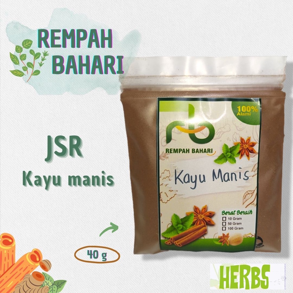 

(COD)KAYU MANIS ASLI PREMIUM (JSR)/KAYU MANIS POWDER 40 gr (REPACK)/REMPAH BUBUK/JSR