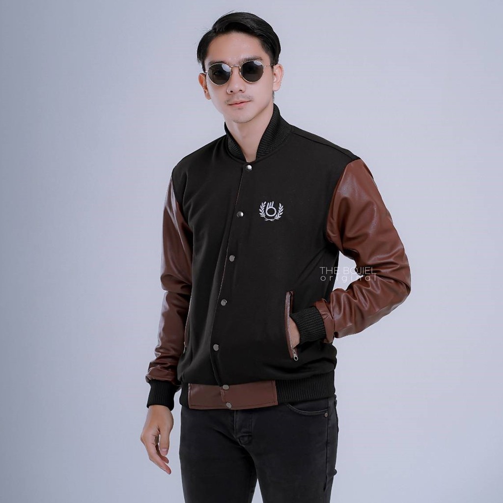 Terlaris ! Jaket Baseball Pria Terbaru Kombinasi Karlit Original The Bojiel / Jaket Baseball Pria Keren