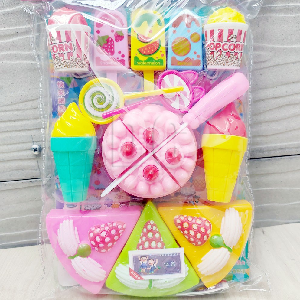 Kitchen Set A40 Mainan Masak-masakan Kue Tart Potong Permen Lollipop Ice Cream Fruit Cake