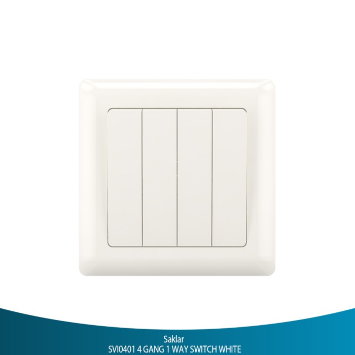 EUROSMART SVI0401 4 GANG 1 WAY SWITCH WHITE