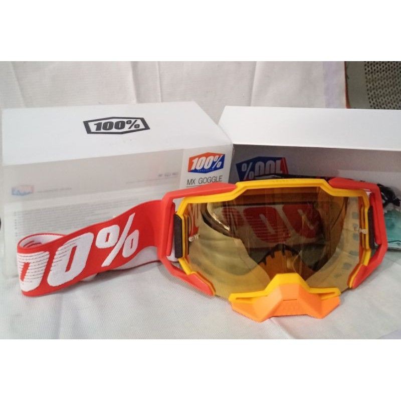 Kacamata google cross 100% Orange kaca kuning