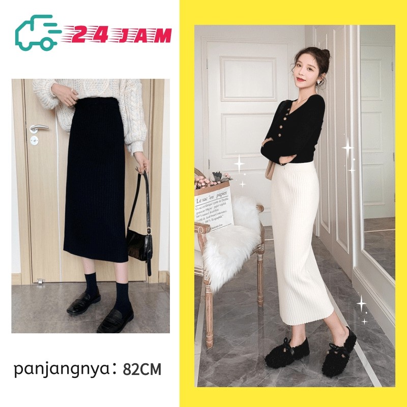 rok span/rok korea rajut/rok panjang/rok plisket premium korean style Model Longgar