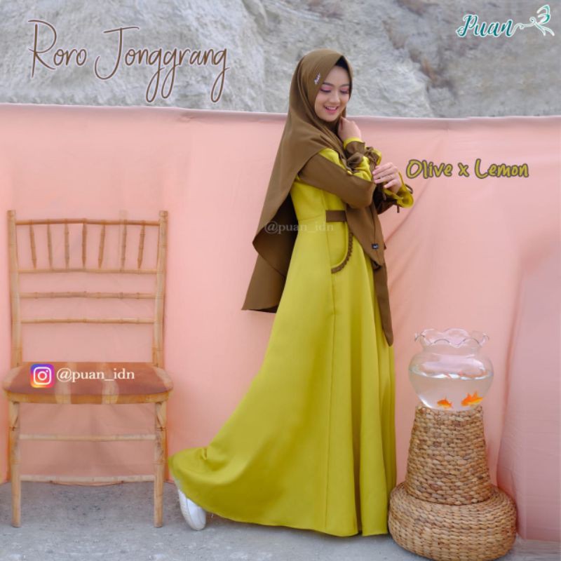 Roro jonggrang dress set khimar