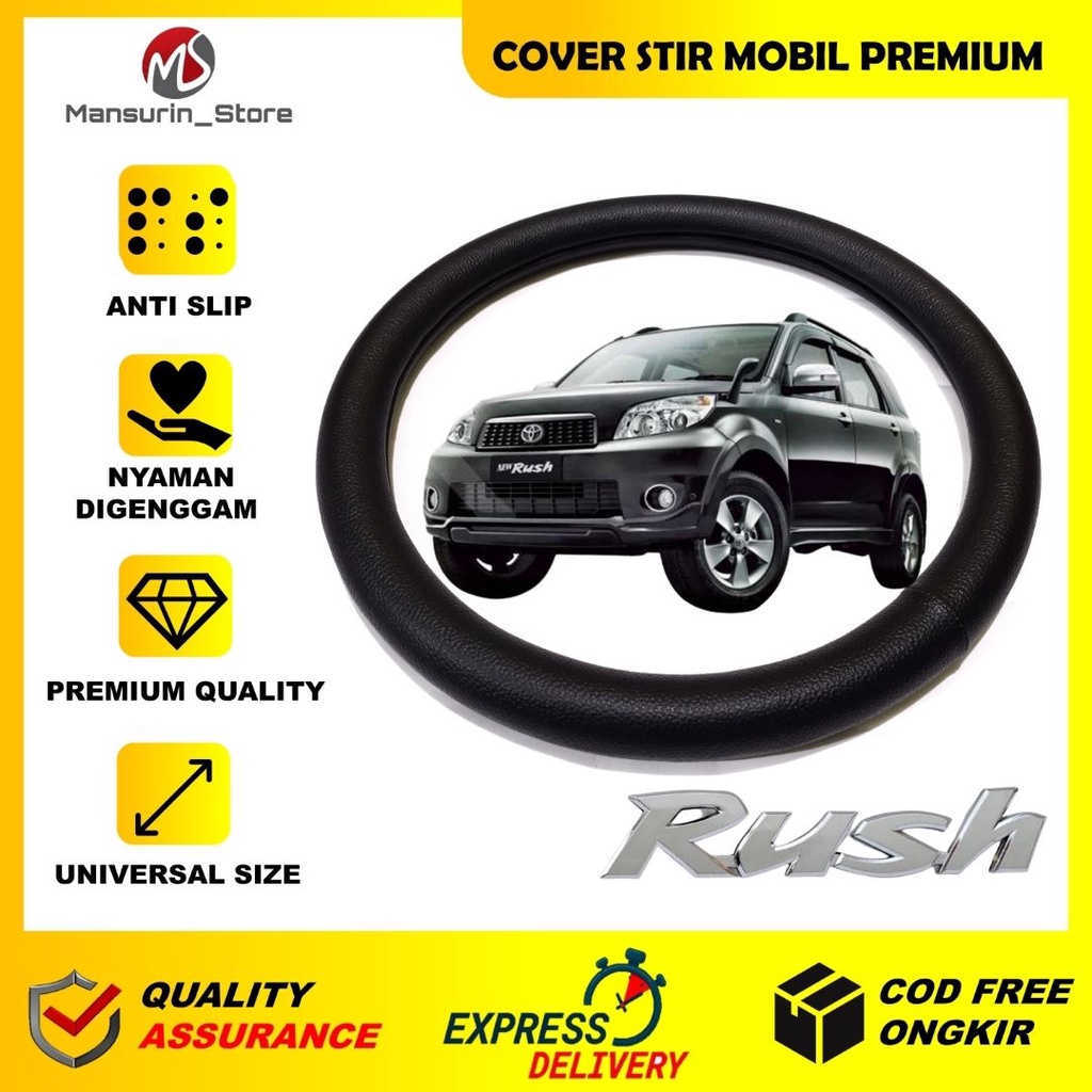 Cover Stir Mobil Rush Sarung Stir Setir Toyota Rush Pelindung Steer Mobil Toyota Rush Hitam