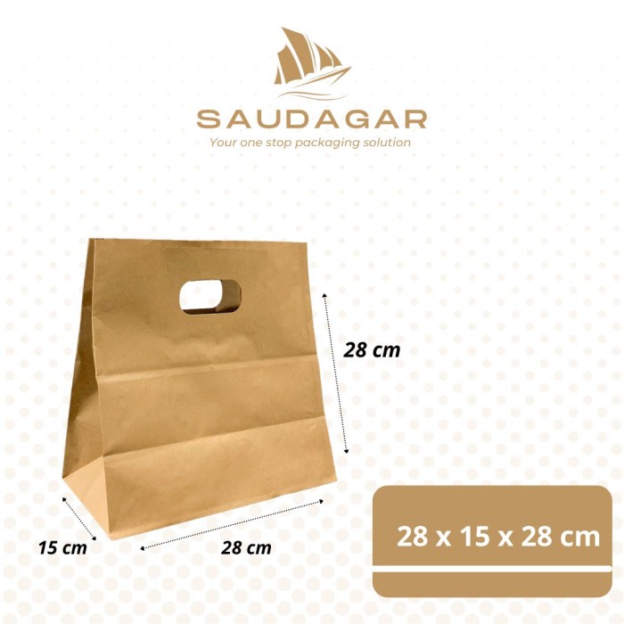 

SALE Paper bag coklat / polos / tas kertas besar / belanja - 28x15x28 cm