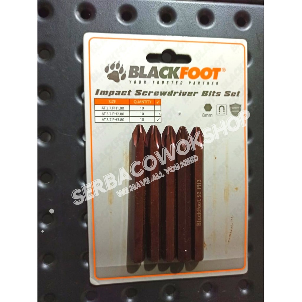 Blackfoot Mata Obeng Ketok S2 Material PH1- PH2 - PH3 x 80 mm Tipe + Plus Termurah Berkualitas