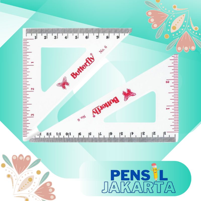 

Set Penggaris Segitiga BUTTERFLY No.6 Isi 2 pcs
