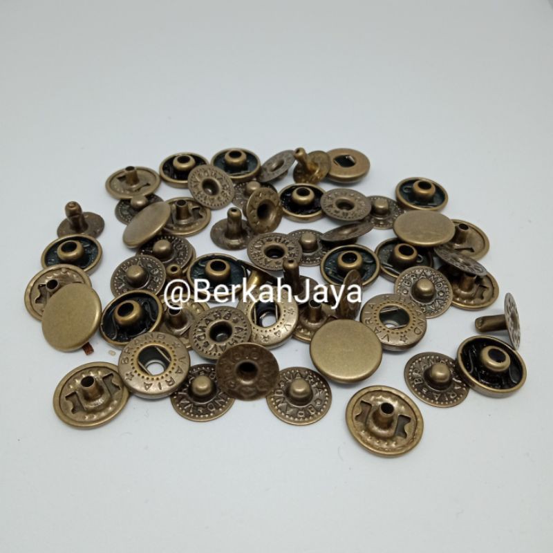 Kancing Cetet Besi Snap Button Diameter 12 mm Antigold 330