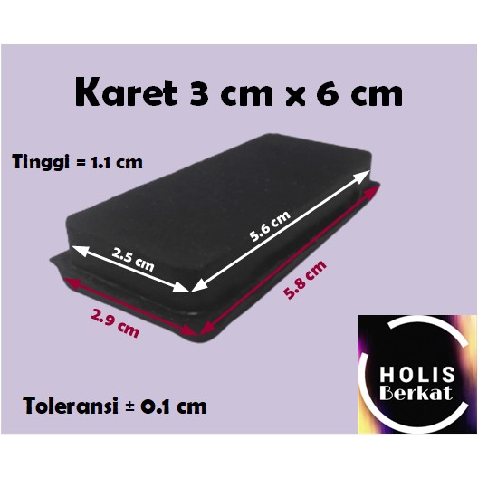 Karet Kotak Alas Kaki Kursi Meja / Kursi 3 x 6 Hitam