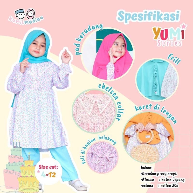 SET TUNIK YUMI SERIES KAMIL MEDINA partner of Upright Yumi series syari set