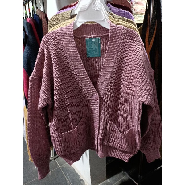 Cardigan Anak Model Kancing Saku Premium Tebal (3-8 Tahun)