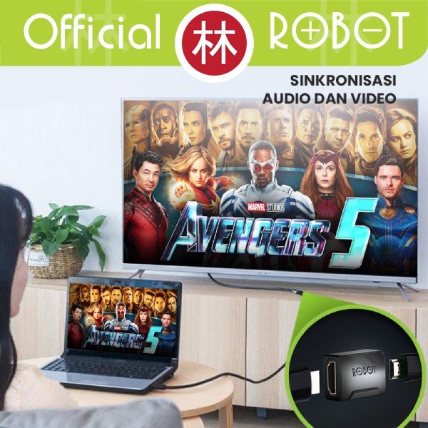 ROBOT RHH10 Adapter Ekstensi Kabel HDMI Female to Female 4K HD