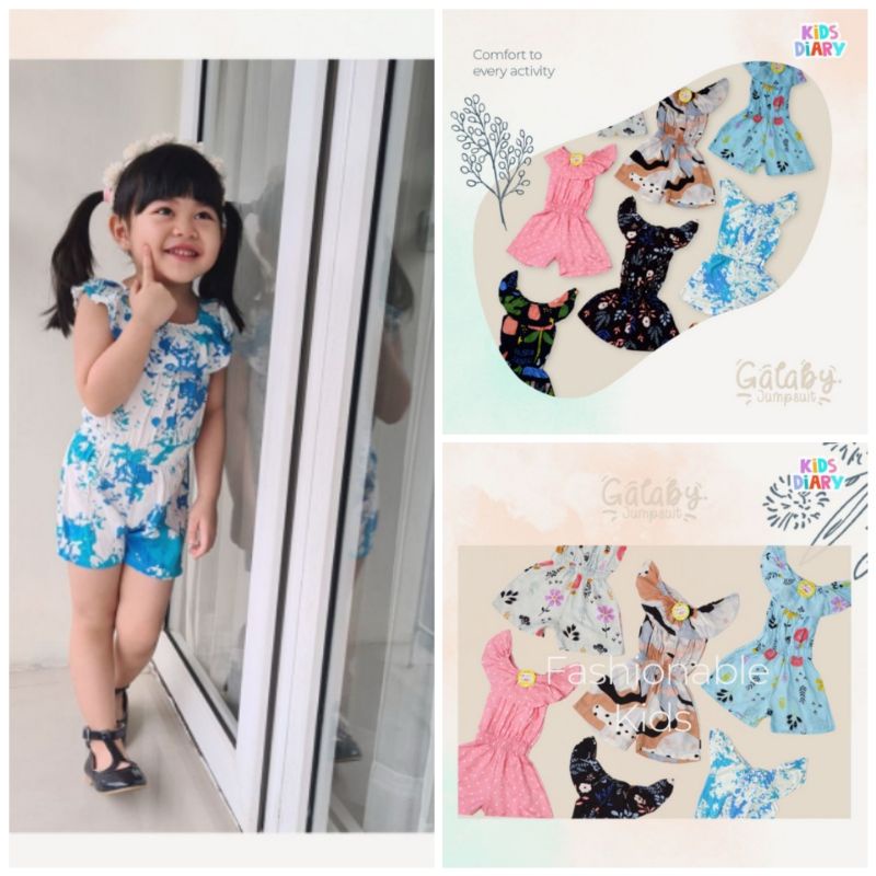 Jumpsuit Rayon Bayi Perempuan 3-24 Bulan, Jumpsuit Anak 1-2 Tahun Kids Diary