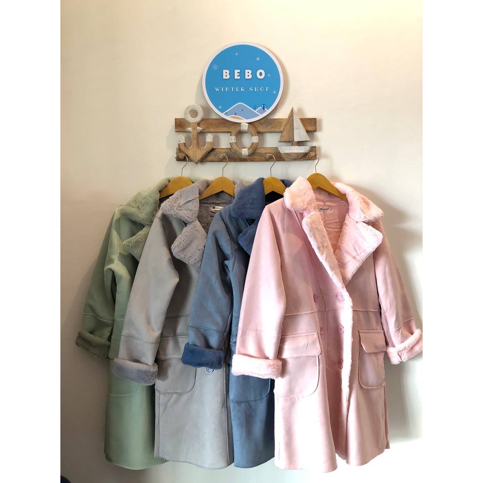 Coat Bulu Korea bahan Suede Wanita untuk Winter