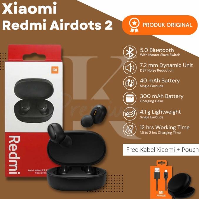 Elektronik | Audio | Xiaomi Redmi Mi Airdots 2 Tws Earbuds Wireless Earphone Original 100% | Best Se