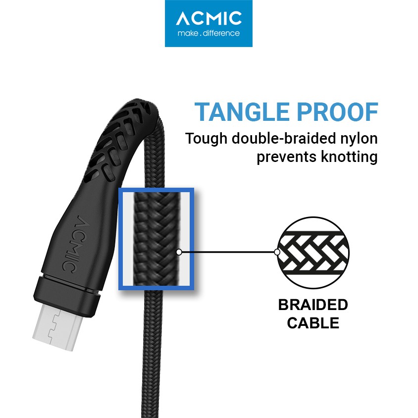 ACMIC Braided Line Kabel Data Charger 100cm Fast Charging Cable