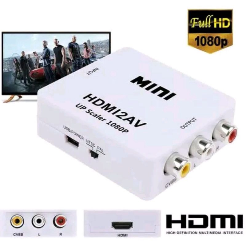 Converter HDMI2AV  Minibox HDMI To AV AV To HDMI RCA CVBS Adapter