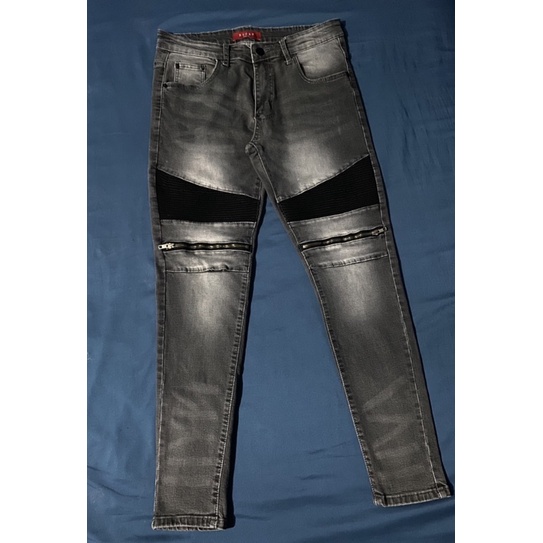 RUCAS season 6 Zipper Grey Biker Jeans