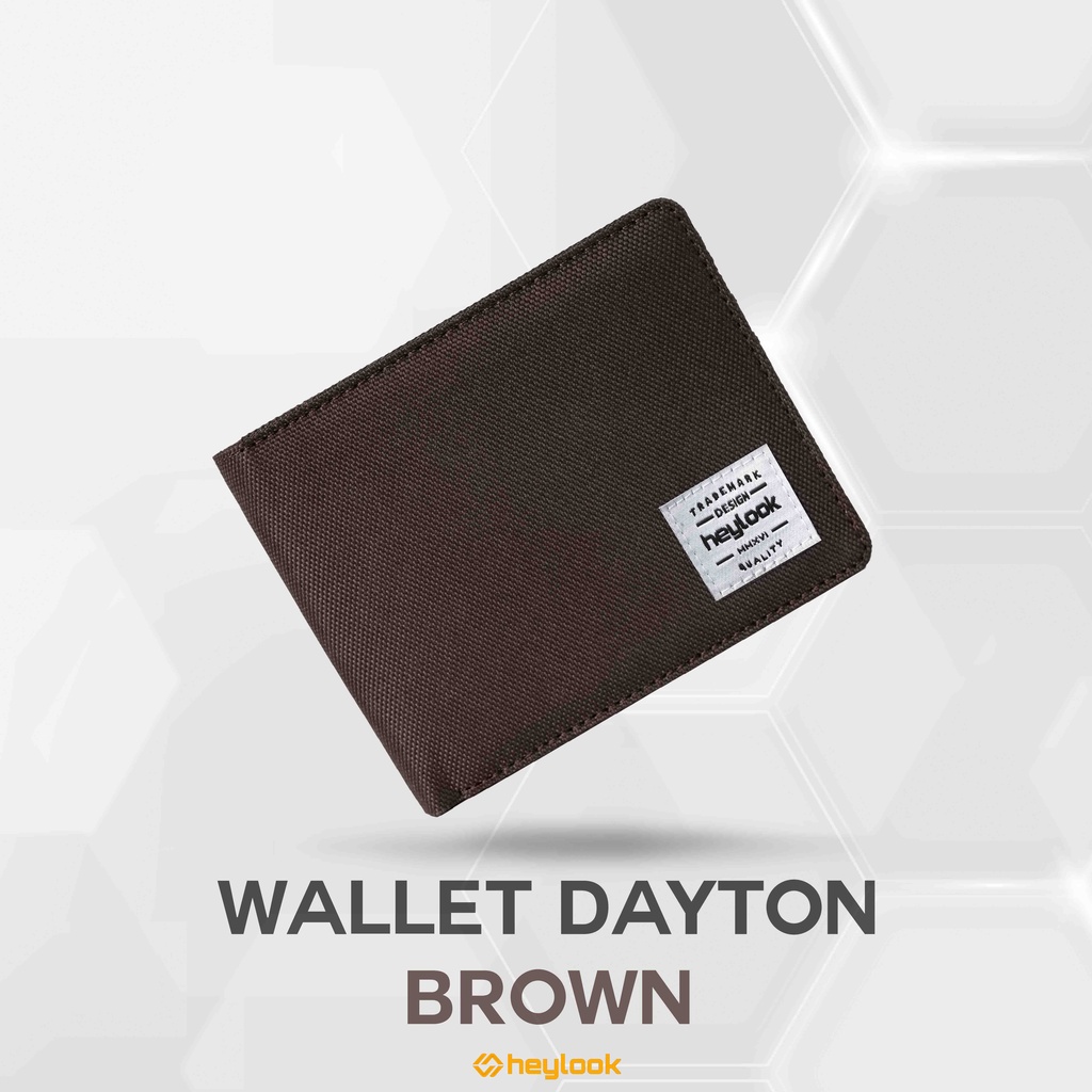 HEYLOOK Official - Dompet Pria Pendek Dayton Dompet Cordura Lipat Premium Pria Distro-BROWN