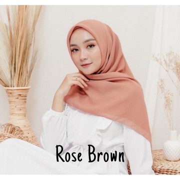 Bella Square Hijab Segiempat | Kerudung Laudya Pollycotton PART 2-Brown