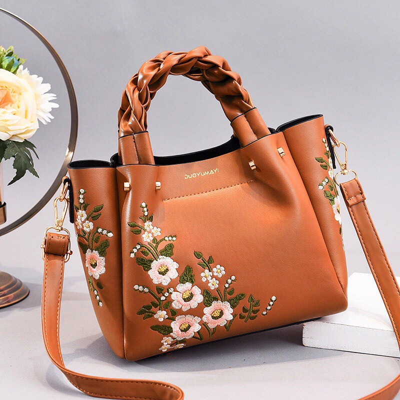 SG9019 syafniegalery handbag motif bunga impor 7176 01875 3019