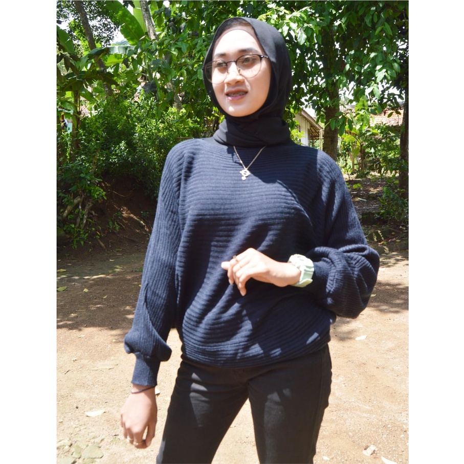 LASPERAL BATWING OVERSIZE / ATASAN WANITA KEKINIAN / PAKAIAN NEW ARRIVAL / BLOUSE RAJUT OVERSIZE / BATWING BLOUSE