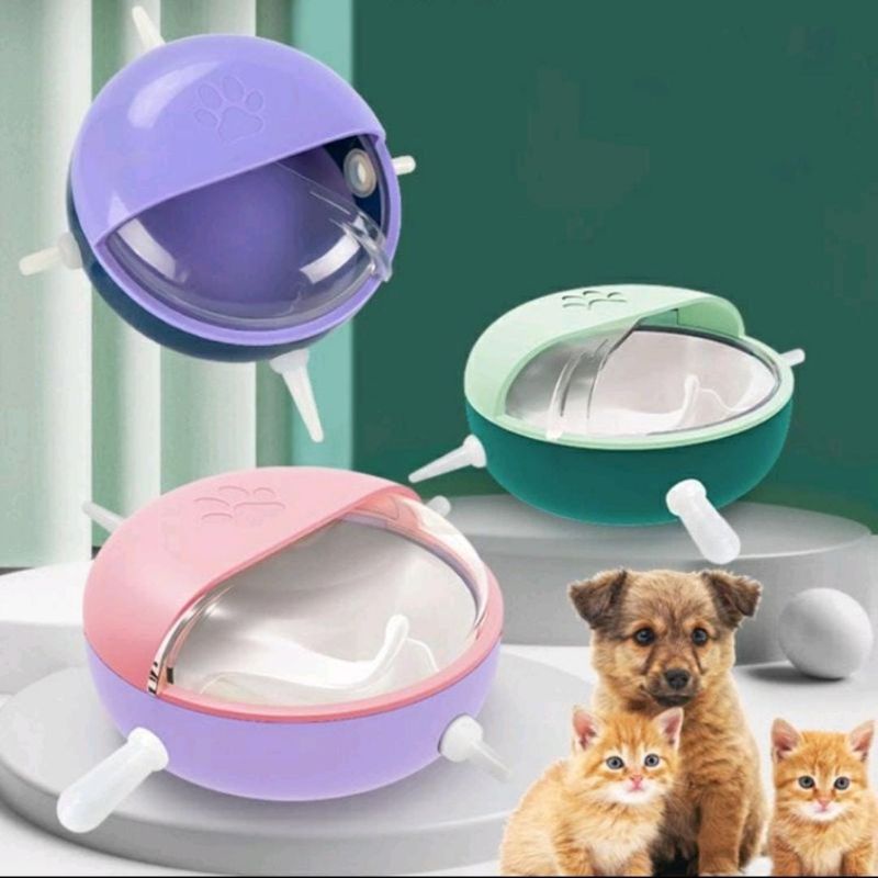 Pet Milk Feeding Bowl 4 multi Nipples Puppy Kittwn Feeder Nipple