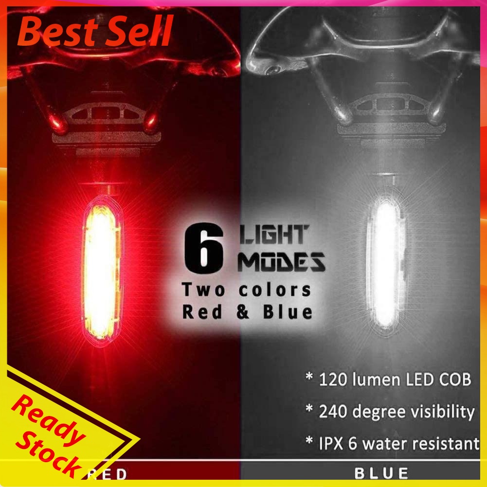 COB LED MTB Bike Rear Warning Lights 120LM Bicycle Taillight (Red Light)