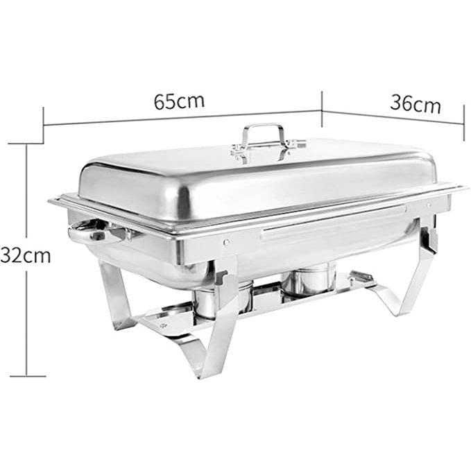 Chafing Dish 11L Tempat Makan Prasmanan Stainless Steel ( 2 Sekat Makanan )