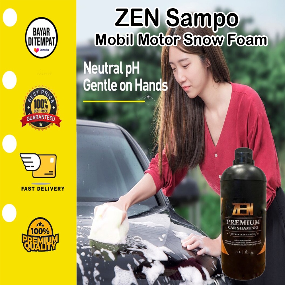 [BISA COD] Sabun Shampoo Shampo Cuci Mobil Motor Snow Foam Shine PH Balance Netral 1 liter 1L 1000 ml PH 7