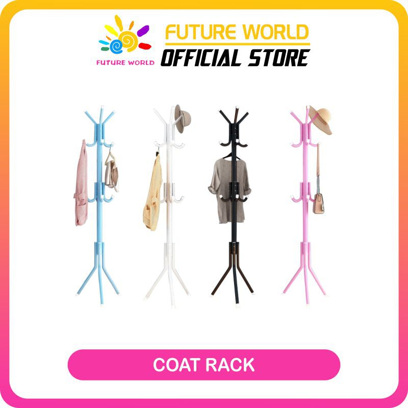 Futureworld Stand Hanger Gantungan Baju Coat Gantungan Tas Dan Topi Tas Multifungsi Rak Baju CT01