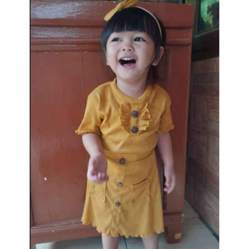 ROK MINI Raisa 1-4 Tahun ROK RIB ANAK Perempuan / Rok Knite / Rok Kancing Batok