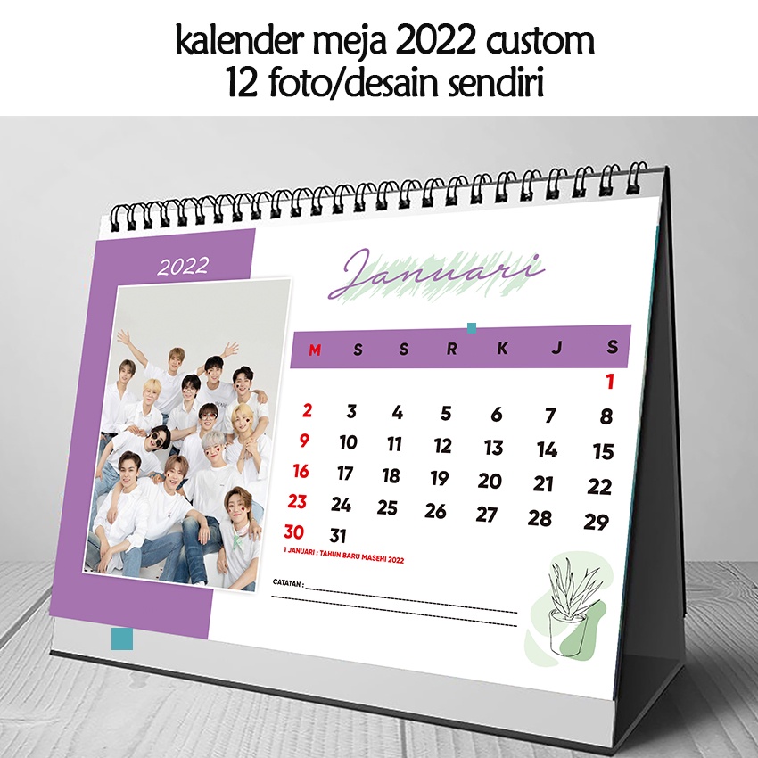 Jual Kalender meja 2022 custom / kalender duduk aesthetic murah ...