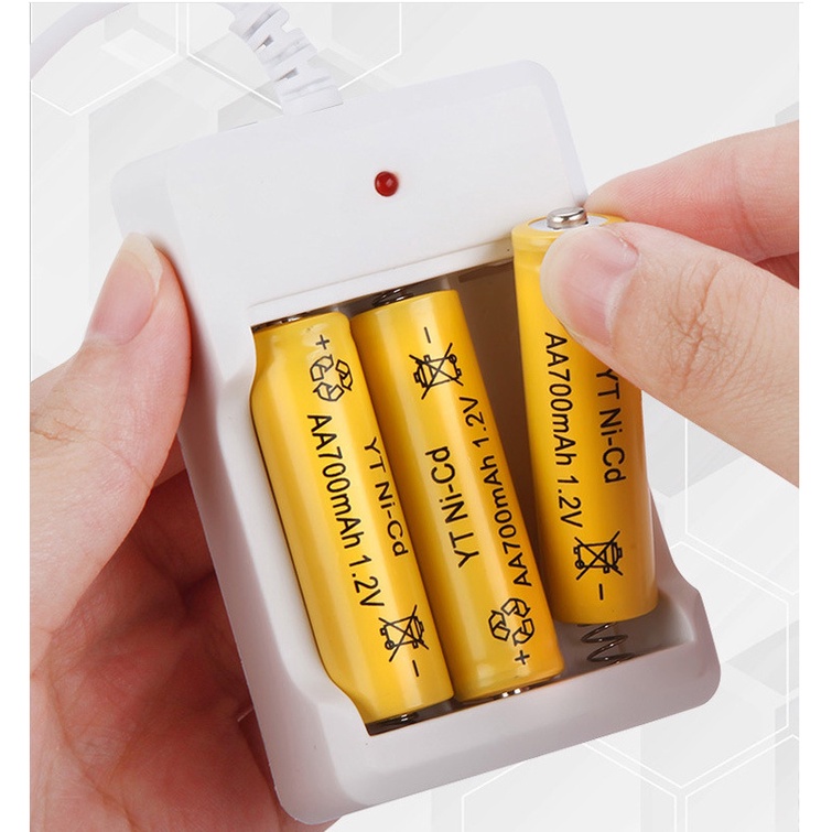 Baterai Cas AA Dan AAA Ni-Cd / Desktop Battery Charger 3 Slot / Baterai Cas AA 1000 mAh AAA 600 mAh