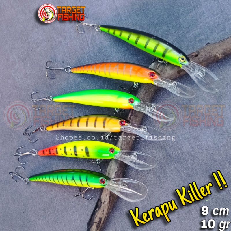 Minnow Kerapu Killer Lidah Panjang 9cm 10gr - Umpan Casting Muara &amp; Mini Trolling